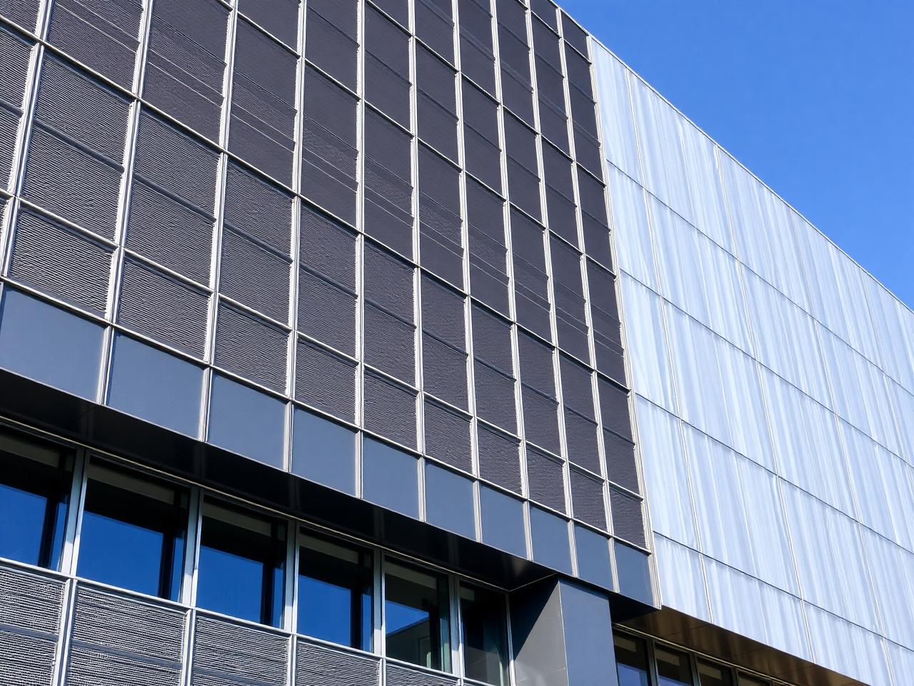 Aluminium composite panel façade cladding on a commercial building